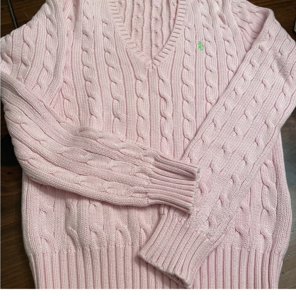 Ralph Lauren Polo Sport Pink Cable Knit Sweater